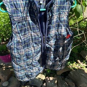 Blue and tan vest